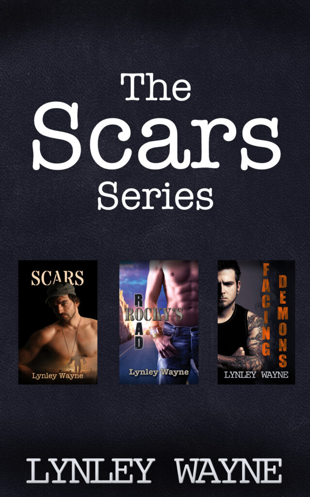 Cover with the three book covers from the Scars Series